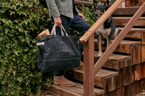 lifestyle image of Neelum 40L Giant Tote - Denim