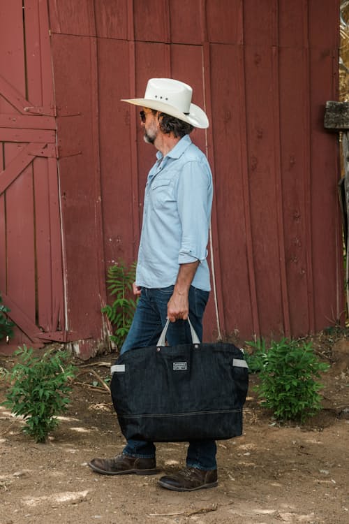 lifestyle image of Neelum 40L Giant Tote - Denim