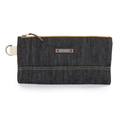 laydown image of Neelum Small Zipper Pouch - Denim