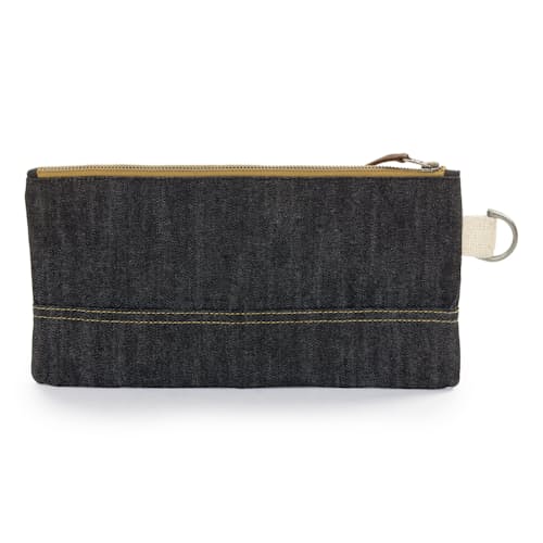 laydown image of Neelum Small Zipper Pouch - Denim