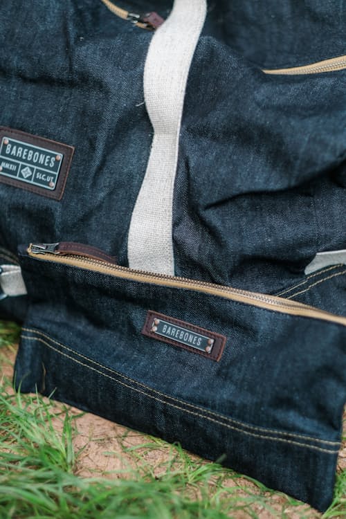 lifestyle image of Neelum Small Zipper Pouch - Denim