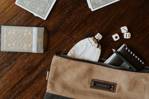 lifestyle image of Neelum Small Zipper Pouch - Khaki