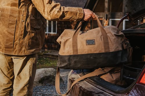 lifestyle image of Neelum Duffel Bag - Khaki
