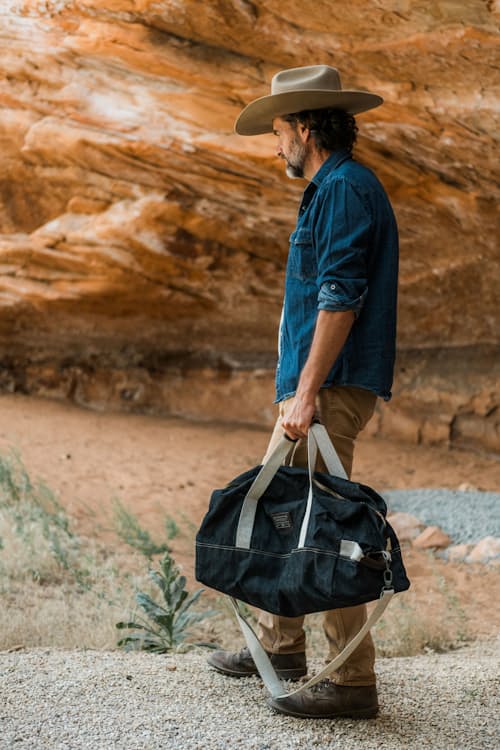 lifestyle image of Neelum Duffel Bag - Denim