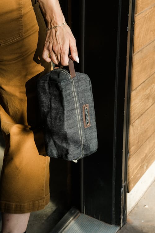 lifestyle image of Neelum 3L Dopp Kit - Denim