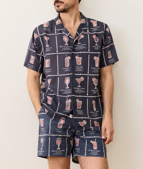 on model image of Archive Tencel Linen Resort Shirt
