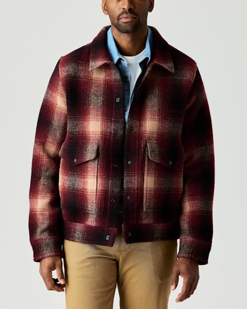 on model image of Heritage Wool Snap Jacket