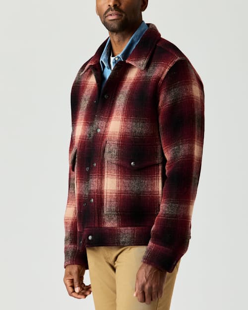 on model image of Heritage Wool Snap Jacket
