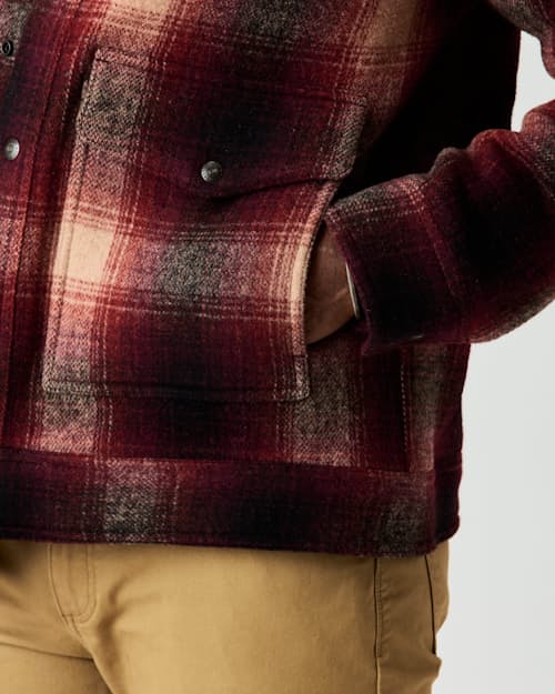 on model image of Heritage Wool Snap Jacket