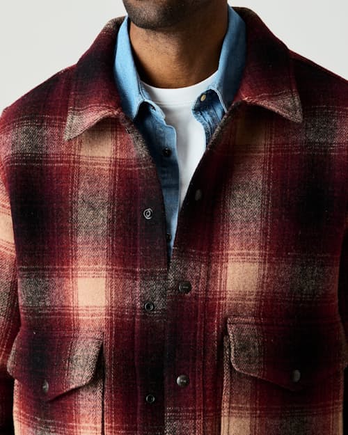 on model image of Heritage Wool Snap Jacket