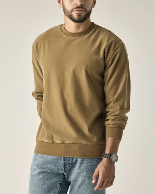 on model image of PatinaTech Crewneck Sweatshirt