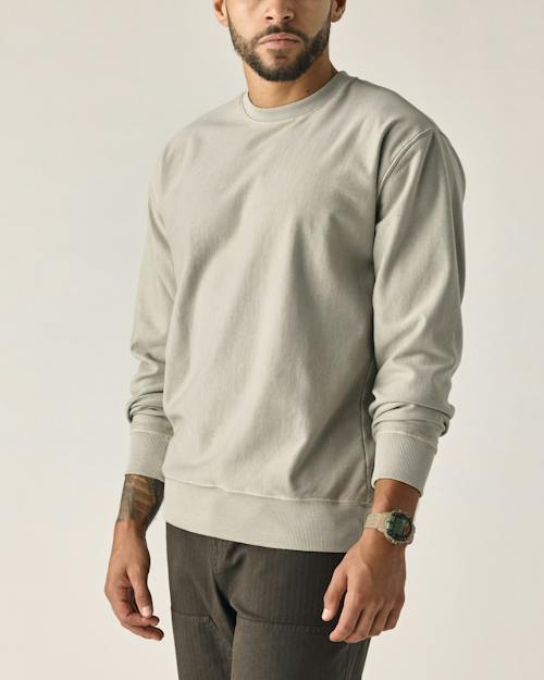 on model image of PatinaTech Crewneck Sweatshirt