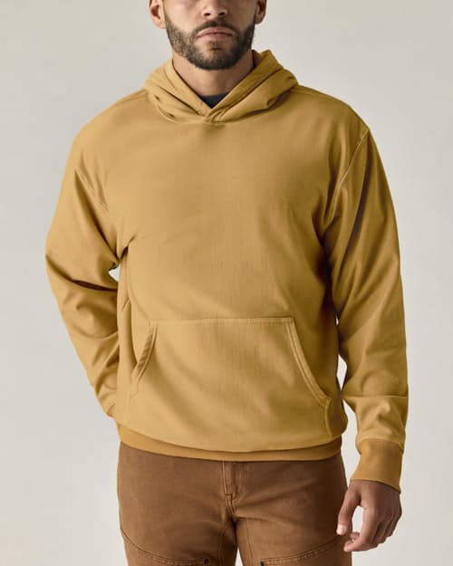 on model image of PatinaTech Hoodie