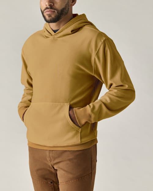 on model image of PatinaTech Hoodie