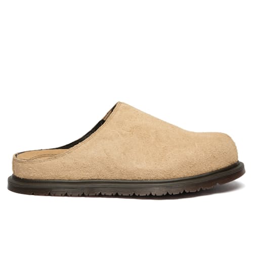 laydown image of Suede San Mule