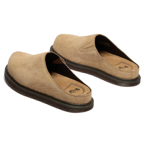 laydown image of Suede San Mule