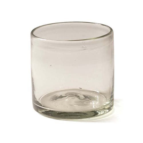 laydown image of Recycled Handblown Glass Tumbler - Short
