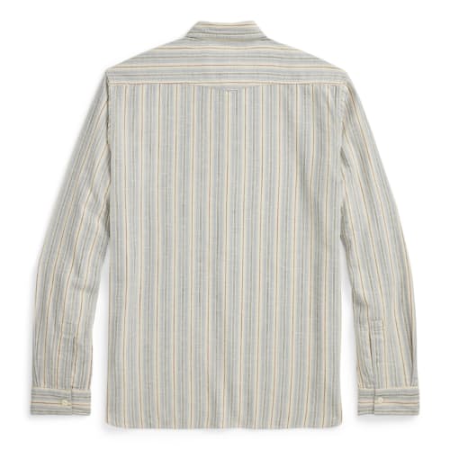 laydown image of Striped Twill Popover Shirt