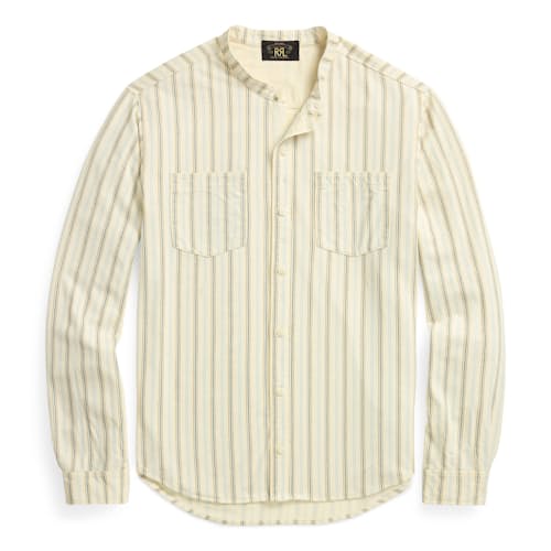 laydown image of Striped Linen-Cotton Jersey Shirt