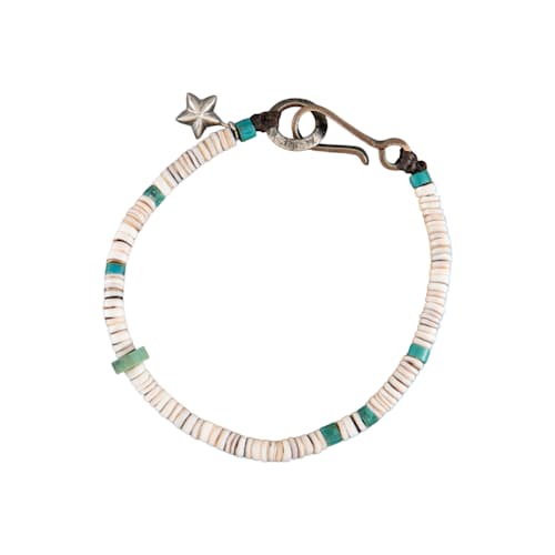 laydown image of Shell Turquoise Bracelet