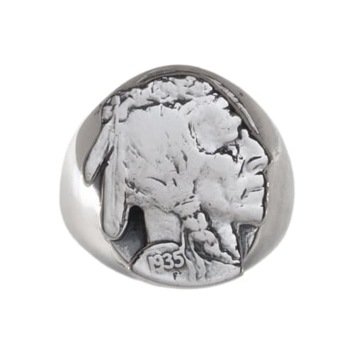 laydown image of Buffalo Nickel Ring