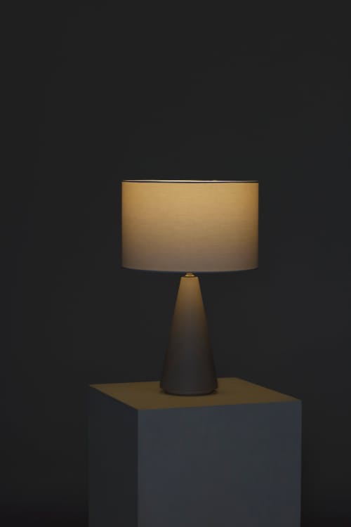 no crop image of Nathaniel Cement LED Table Lamp