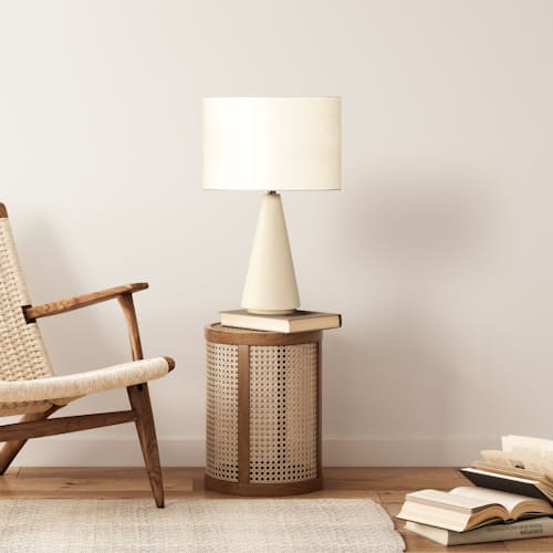 lifestyle image of Nathaniel Cement LED Table Lamp