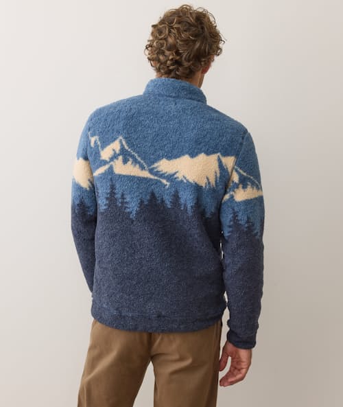 on model image of Novelty Sherpa Pullover