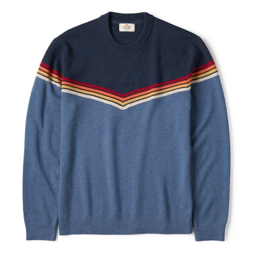 laydown image of Chevron Varsity Crew Sweater