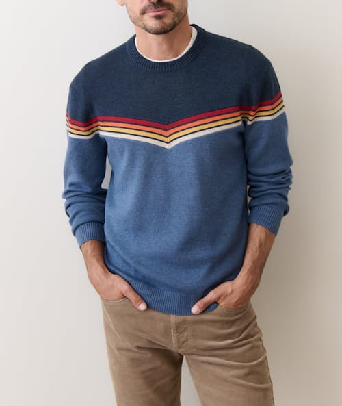 on model image of Dean Crew Sweater