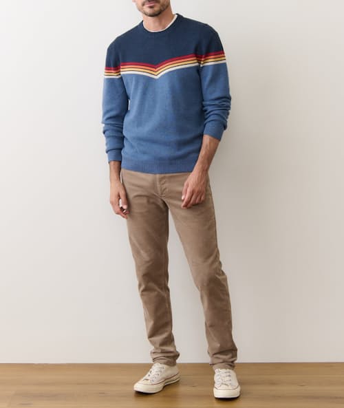 on model image of Dean Crew Sweater
