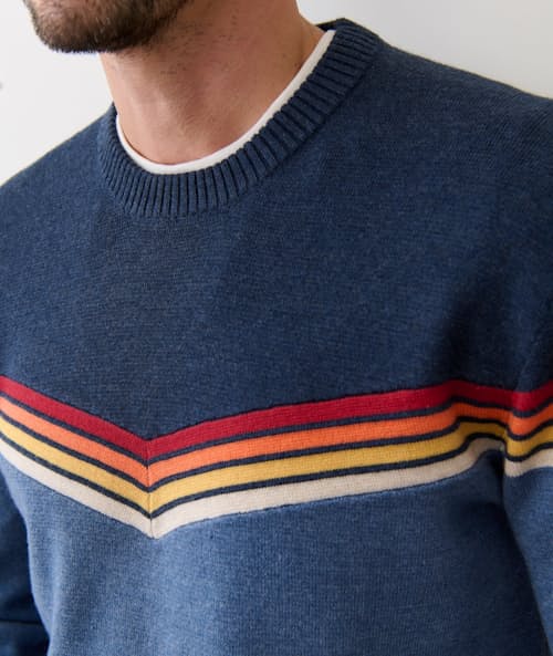 on model image of Dean Crew Sweater