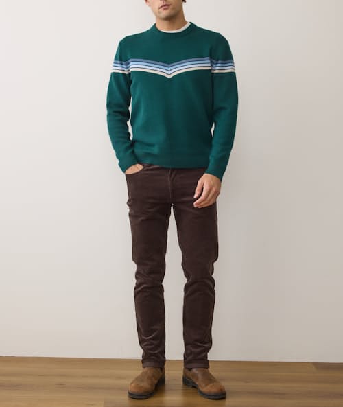 on model image of Dean Crew Sweater