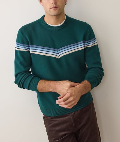 on model image of Dean Crew Sweater