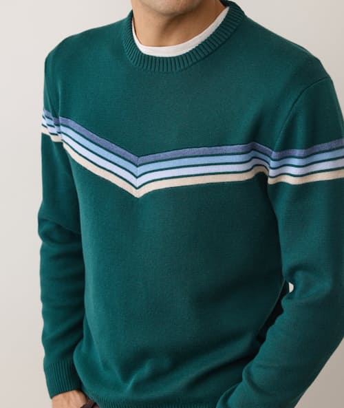 on model image of Dean Crew Sweater