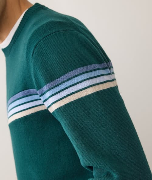 on model image of Dean Crew Sweater