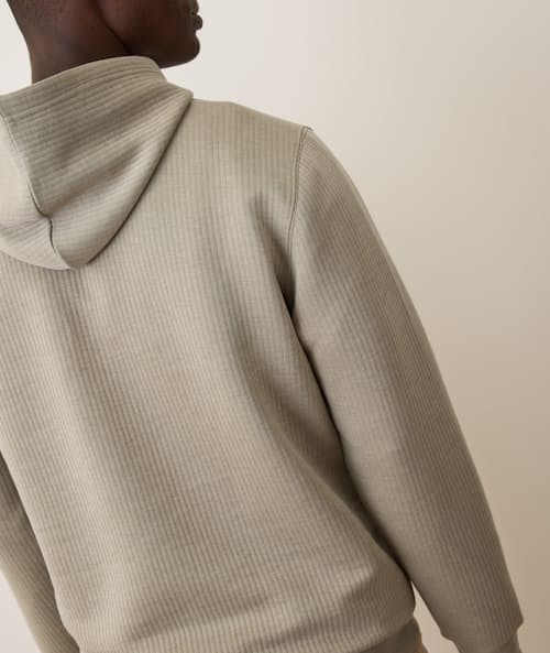 on model image of Corbet Quilted Hoodie