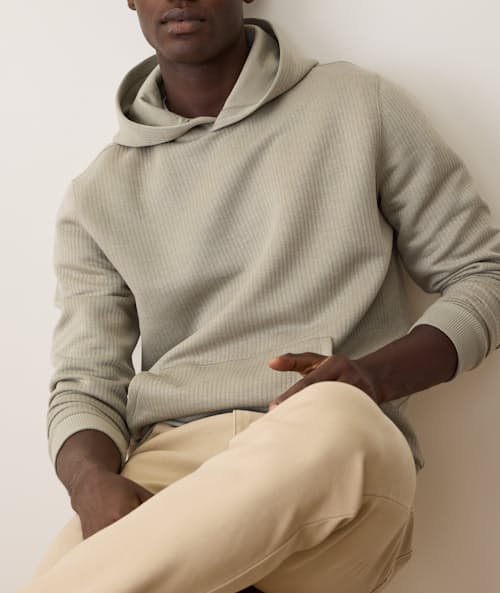 on model image of Corbet Quilted Hoodie