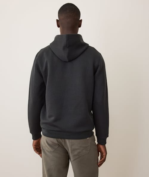on model image of Corbet Quilted Hoodie