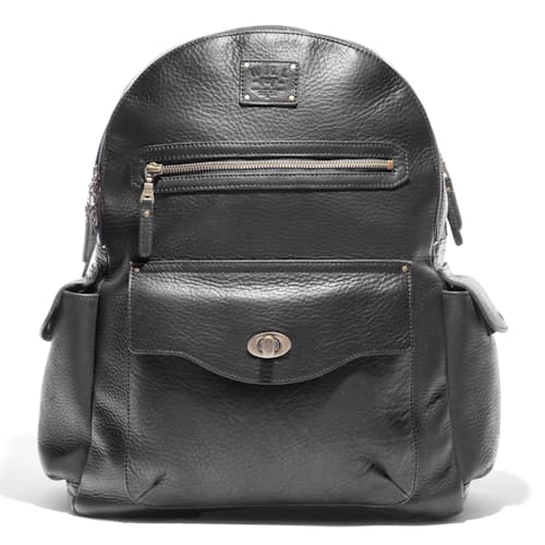 laydown image of Oscar Leather Backpack