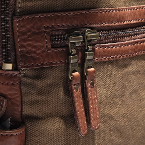 laydown detail image of Oscar Leather Backpack