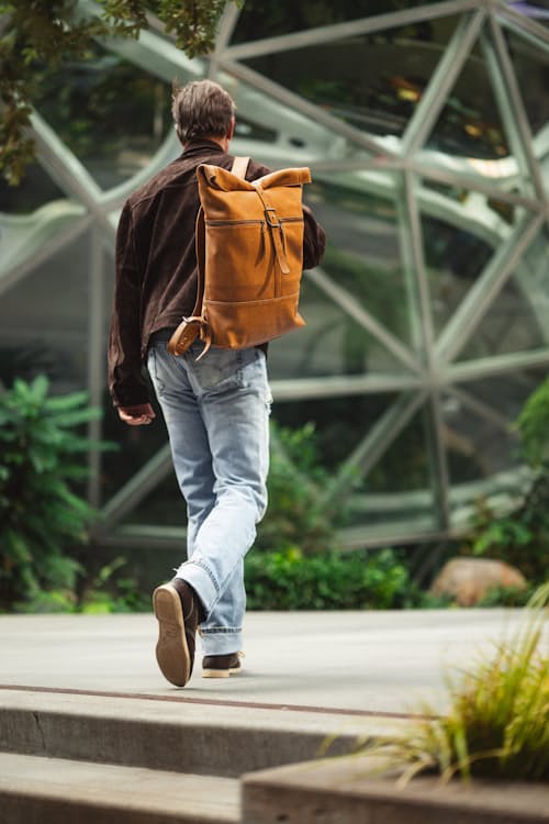 lifestyle image of Roll Top Backpack