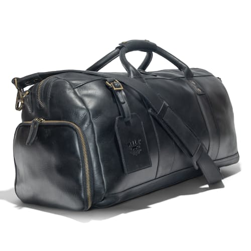 laydown image of Leather Atticus Shoe Duffle