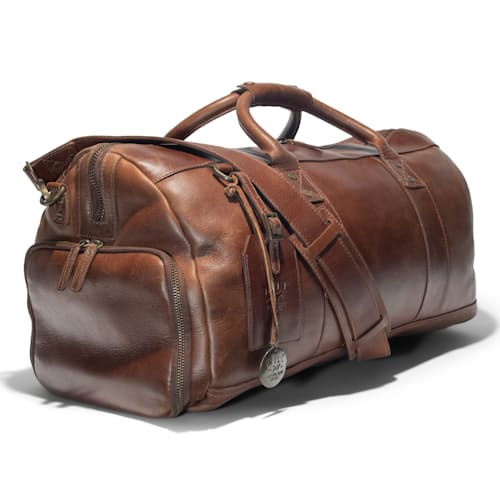 laydown image of Leather Atticus Shoe Duffle
