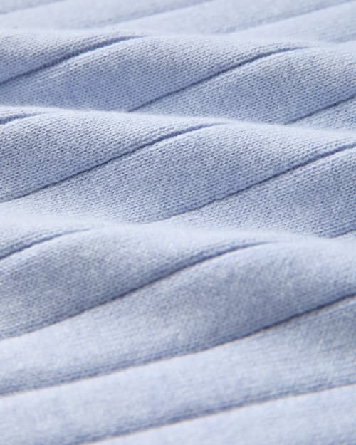 laydown detail image of Short Sleeve Cotton Cashmere Drop Rib Polo