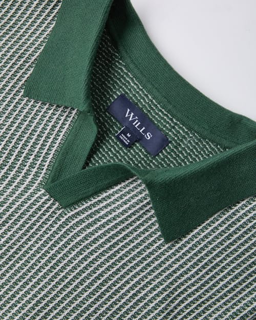 laydown detail image of Short Sleeve Cotton Cashmere Goleta Polo