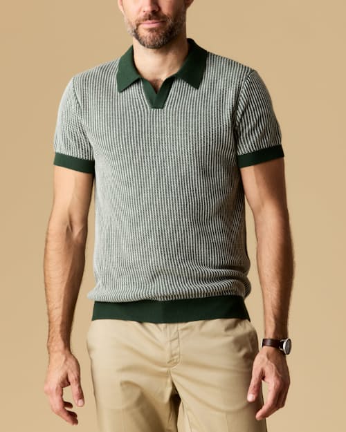 lifestyle image of Short Sleeve Cotton Cashmere Goleta Polo