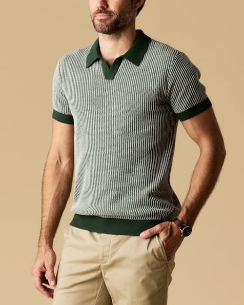 lifestyle image of Short Sleeve Cotton Cashmere Goleta Polo