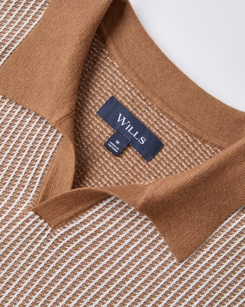 laydown detail image of Short Sleeve Cotton Cashmere Goleta Polo