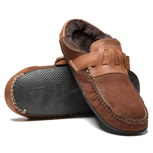 laydown image of Huckberry x Quoddy Ring Mule Shearling Slipper